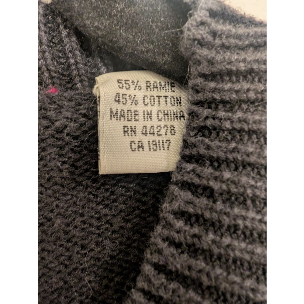 Vintage Scottie Dog Cardigan Black Knit V-Neck Sweater White Terrier Intarsia L - Picture 6 of 7